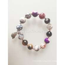 Bohemian Colorful Agate Onyx Gemstone Beaded Bracelet